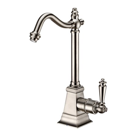 Whitehaus Point Of Use Cold Water Drinking Faucet W/ Traditional Swvl Spout, Nckl WHFH-C2011-BN